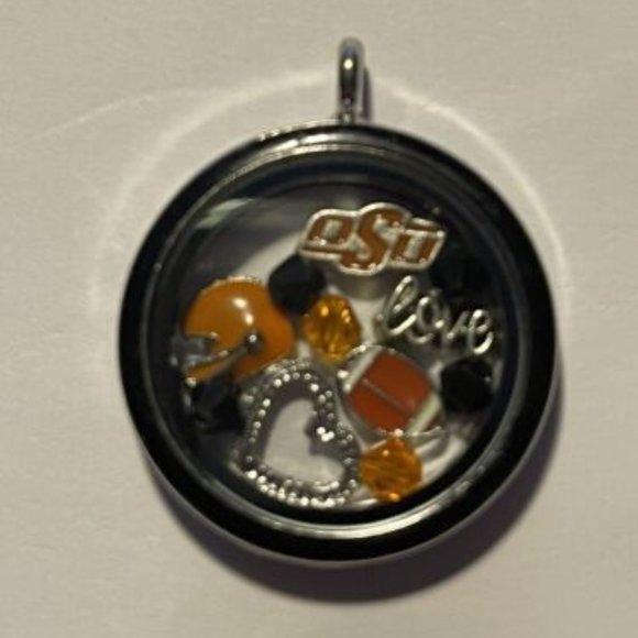 Oklahoma State Cowboys NCAA Memory Charm Locket w/ 22 IN chain NEW - Picture 2 of 4